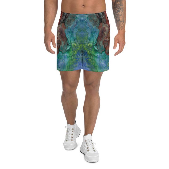 Aura Splash Athletic Long Shorts for wholesale by Rainbow City