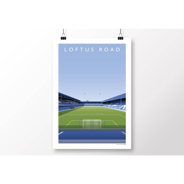 QPR Loftus Road View Towards The Loft Poster for wholesale by Matthew J I Wood Design & Illustration