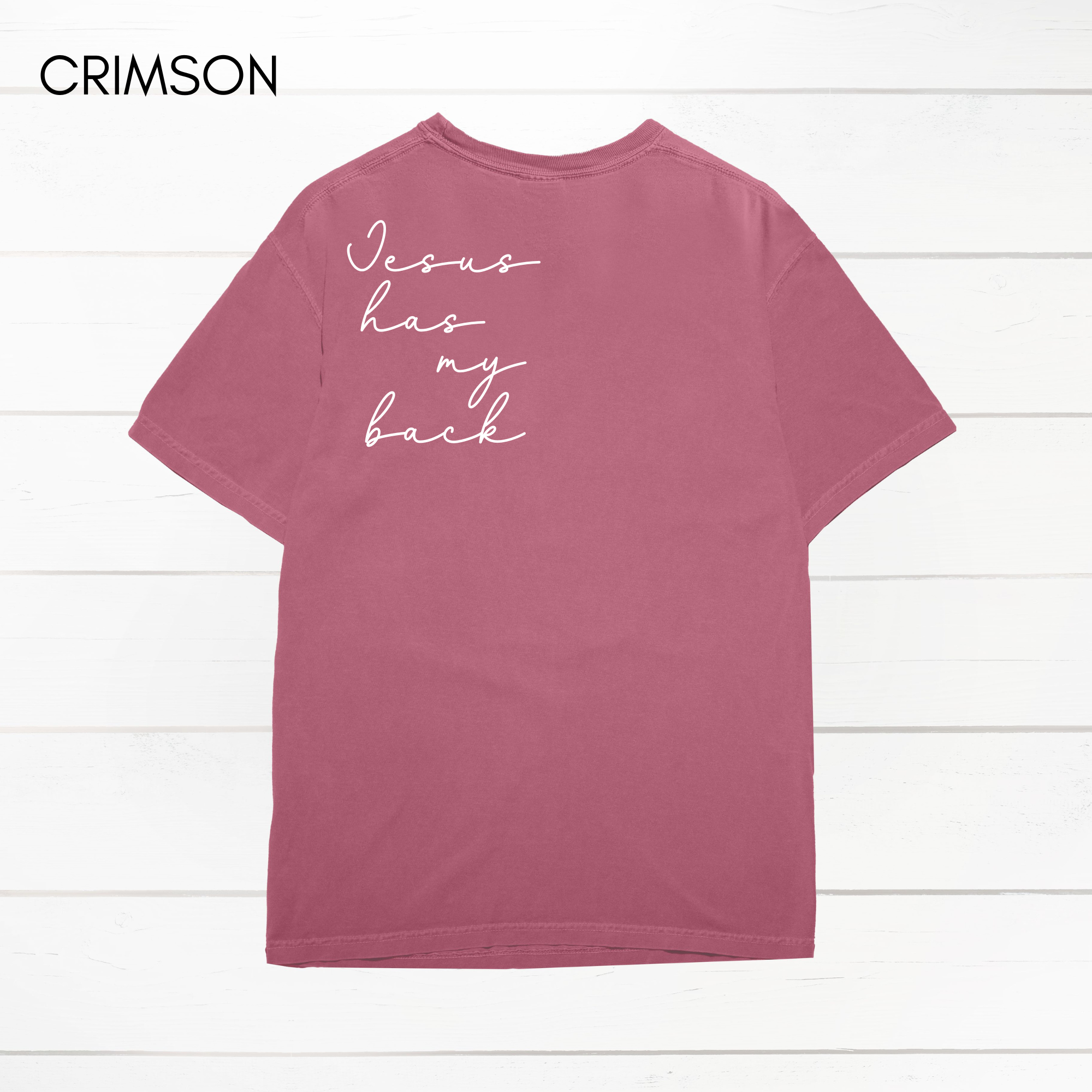 Faith & Life Christian Brands - Wholesale Screen Printed T-Shirt - Women's - Jesus Has My Back Comfort Colors Heavyweight T-Shirt16