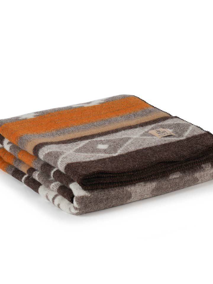 Couverture de lit en laine TRIBE - double - bronze pour la vente par MoST