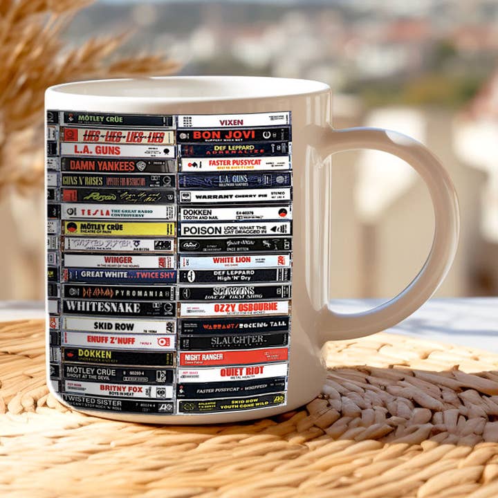 Glam Metal Cassette Tape - Rock N Roll Coffee Mug KTJ07 for wholesale by House Of Rodan