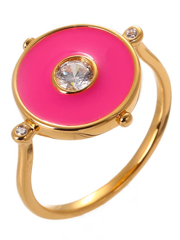 Anillo esmaltado Lucienne, rosa para venta al por mayor de AMD COLLECTIVE