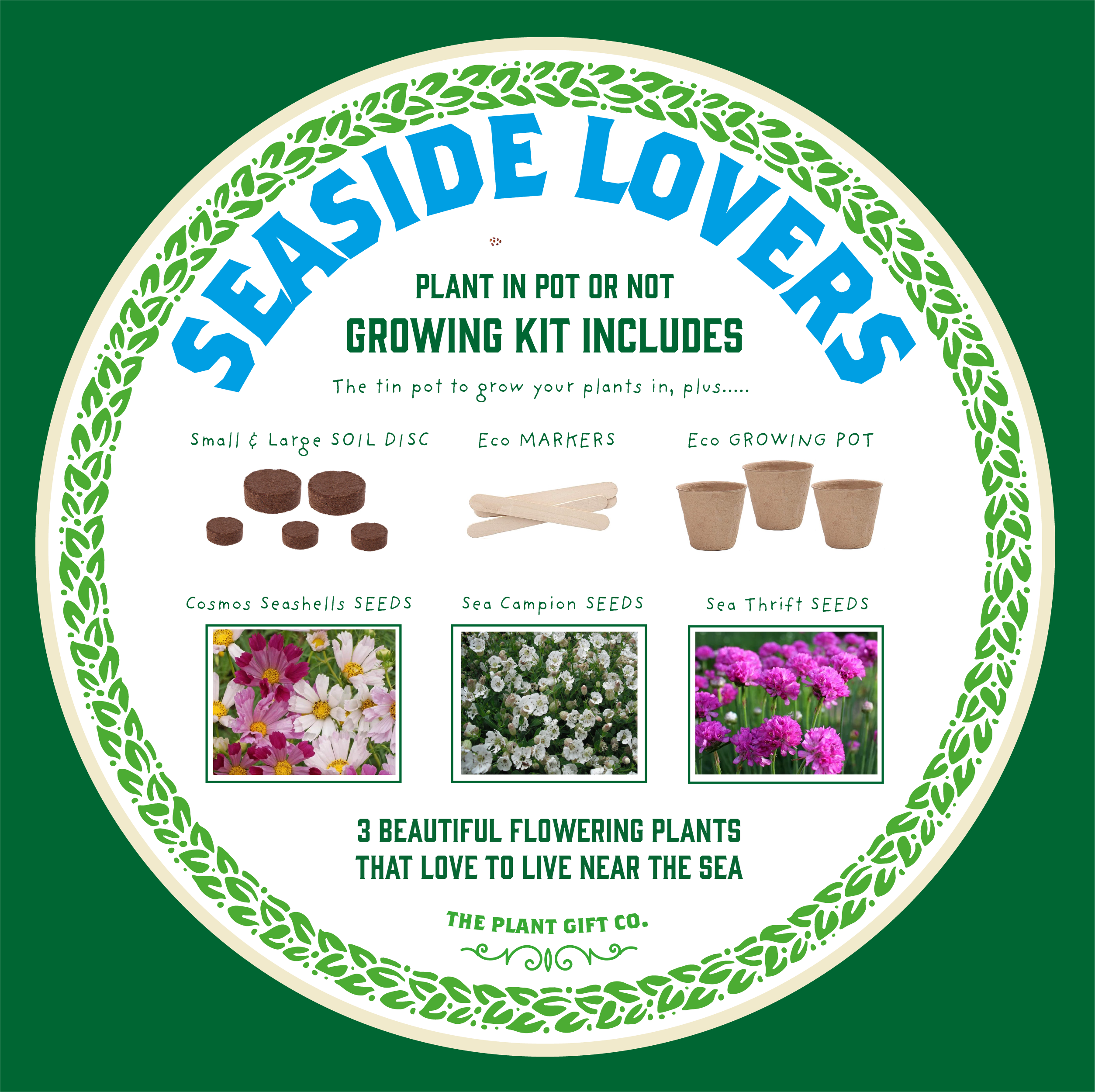 The Plant Gift Co. – wholesale Plant seeds – Seaside Lovers. Eco Grow Your Own Plant Kit, Gardening Gift7