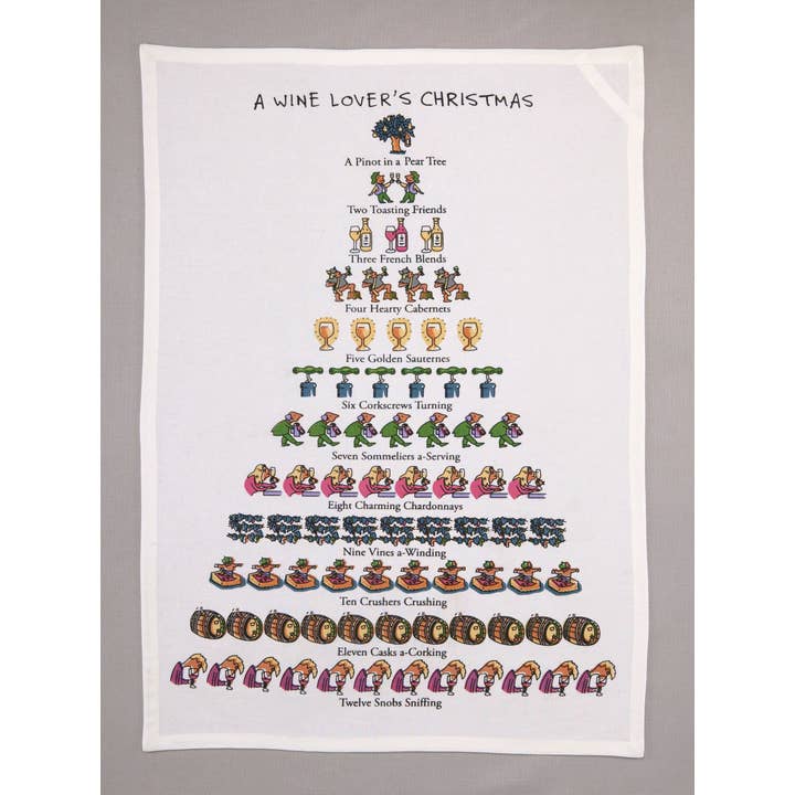Peking Handicraft - Wholesale Tea Towel - A Wine Lover's Christmas Kitchen Towel - DAVID PRICE