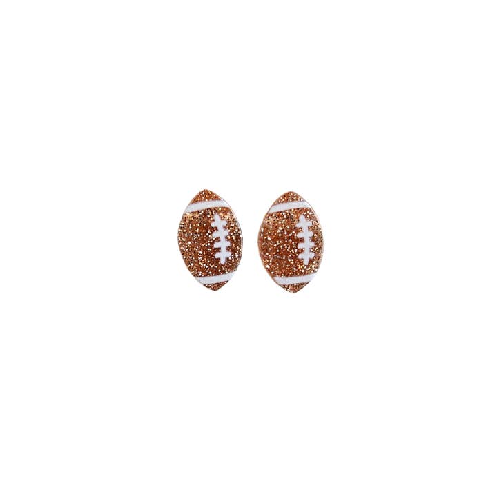 Spiffy & Splendid - Wholesale Stud/post earrings - Glitter Football Studs // Game Day, Jewelry, Earrings14