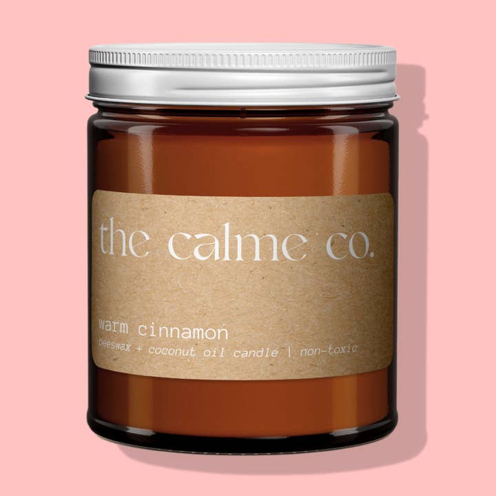 Warm Cinnamon Beeswax Candle for wholesale by The Calme Co