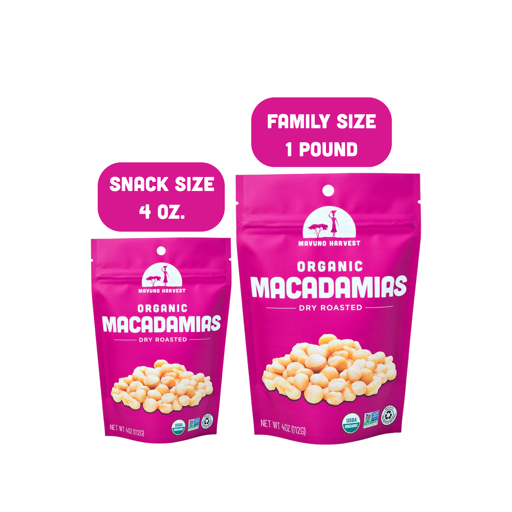 Mavuno Harvest Organics - Wholesale Nuts - Organic Dry Roasted Macadamias, 6-pack case1