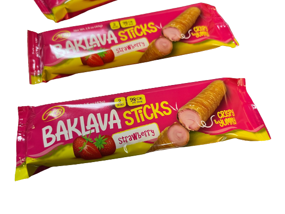 Baklava Sticks - Wholesale Cookie - Baklava Sticks Strawberry Cream Crispy Phyllo Dough2