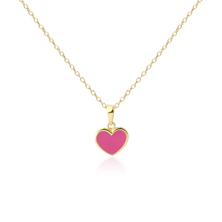 Kinder 14K Vergulde Fuchsia Roze Hart Ketting, Kinderen voor wholesale door Cherished Moments