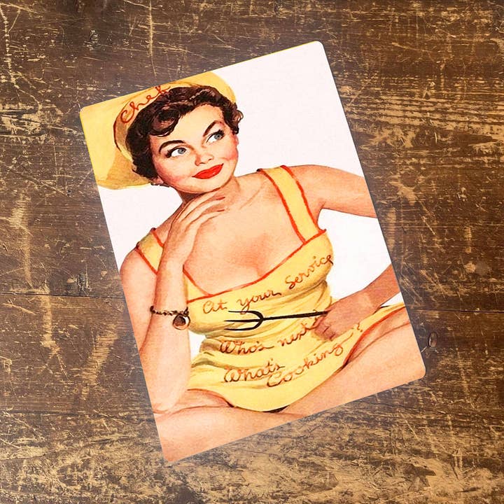 Pinup Girl Devil Chef - Metal Pin Up Girl Wall Sign for wholesale by The British Metal Signs Company