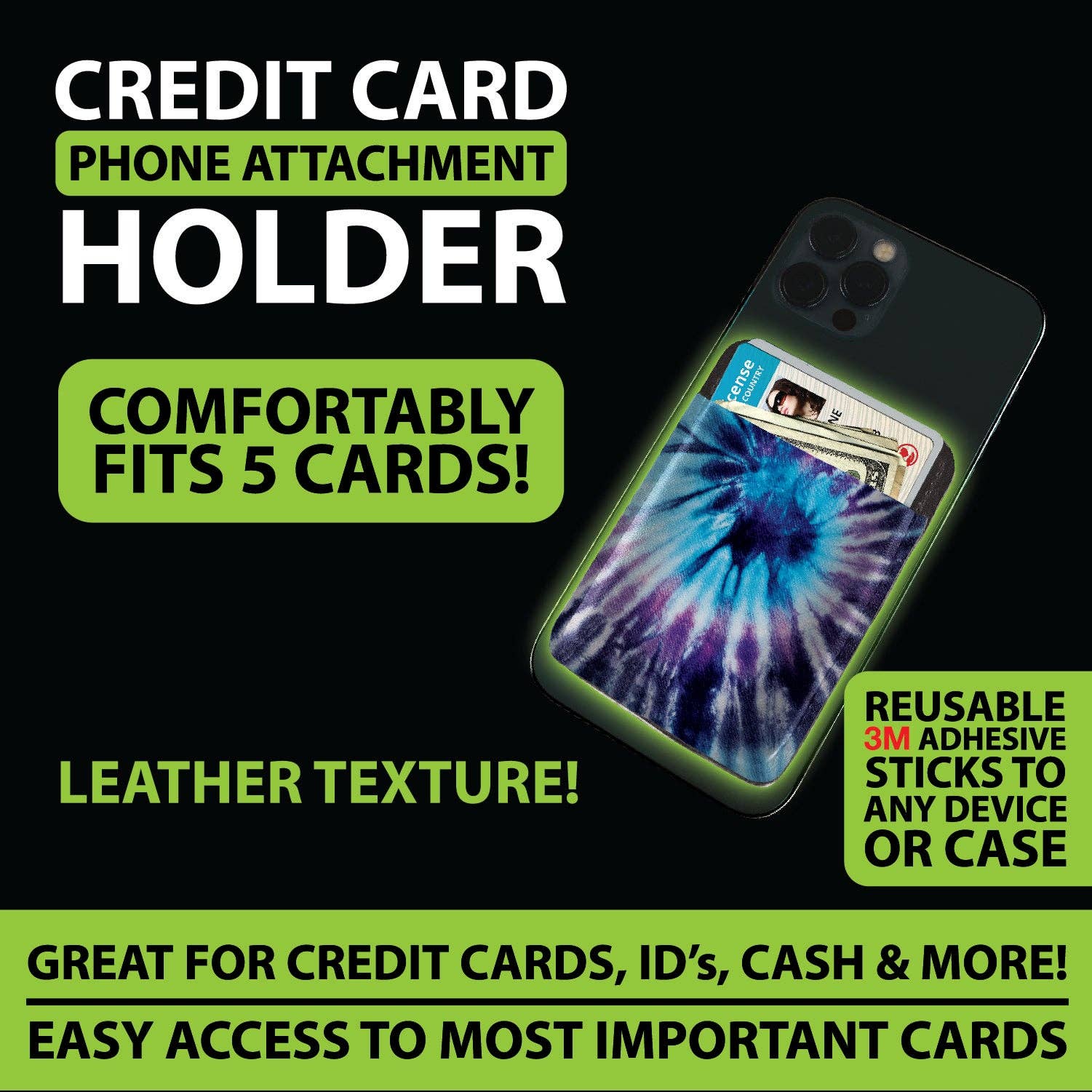 Novelty Closeout - Wholesale Phone Wallet - Women's - Spandex Dual Phone Pocket Card Holder Assortment - 12/Pack1