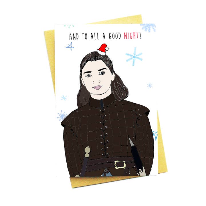 Voor iedereen een goede nacht... Grappige Game Of Thrones kerstkaart voor wholesale door Nocturnal Paper
