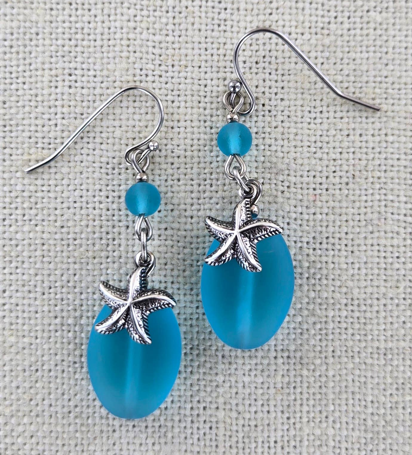 Sadie Green's Jewelry - Wholesale Dangle Earrings - Sea Glass Starfish Earring 1708-SP1