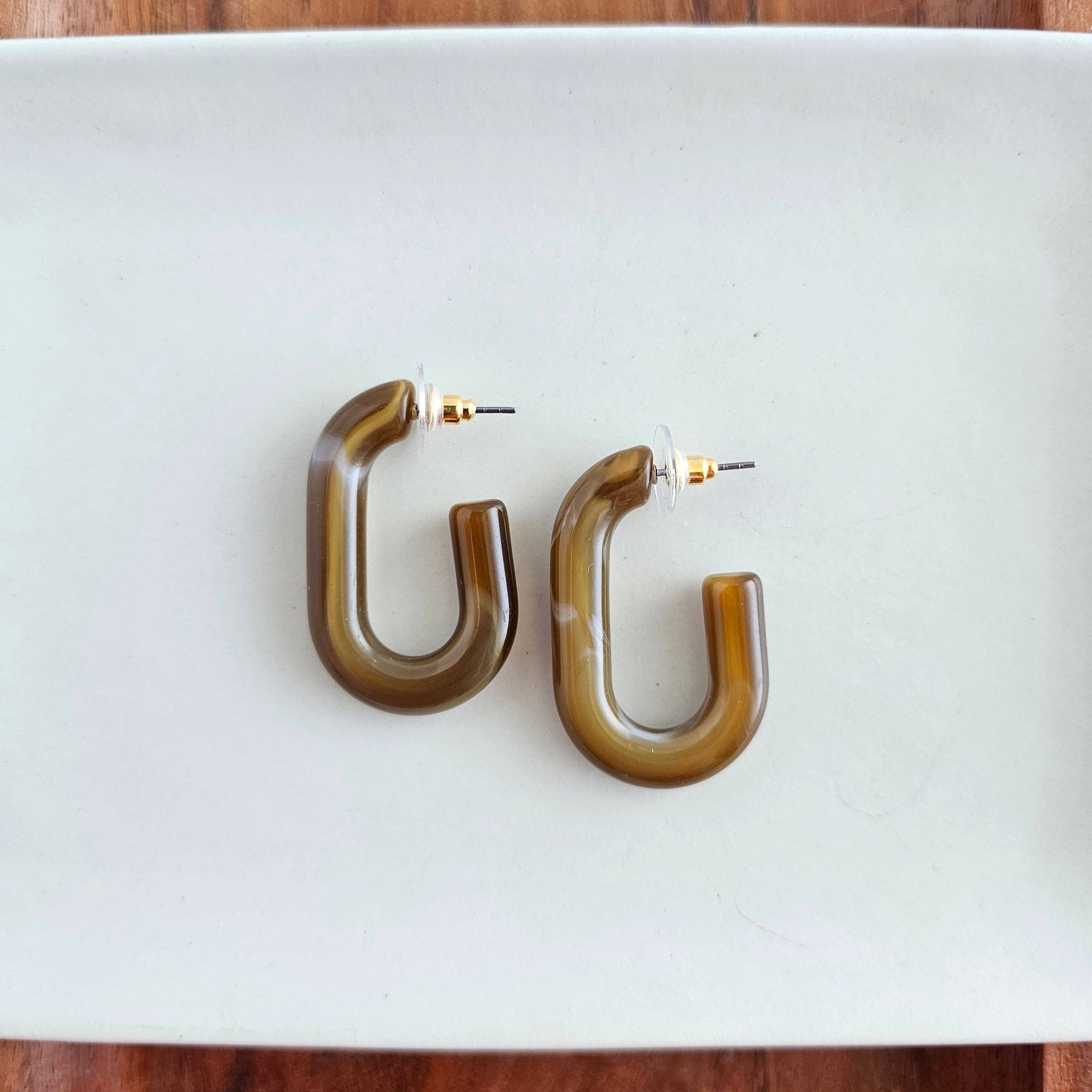 Spiffy & Splendid – wholesale Hoop-örhängen – Joanna Hoops - Brun // Smycken, Örhängen, Höst0