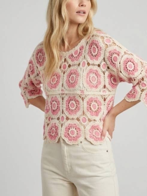 1011 rosa talla única de crochet para venta al por mayor de Lilie Rose