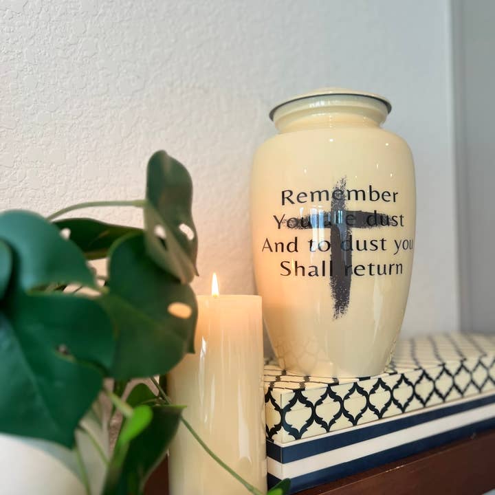 Santa Cruz con Urna crematoria «Recuerda que eres polvo» para venta al por mayor de Plutus imports