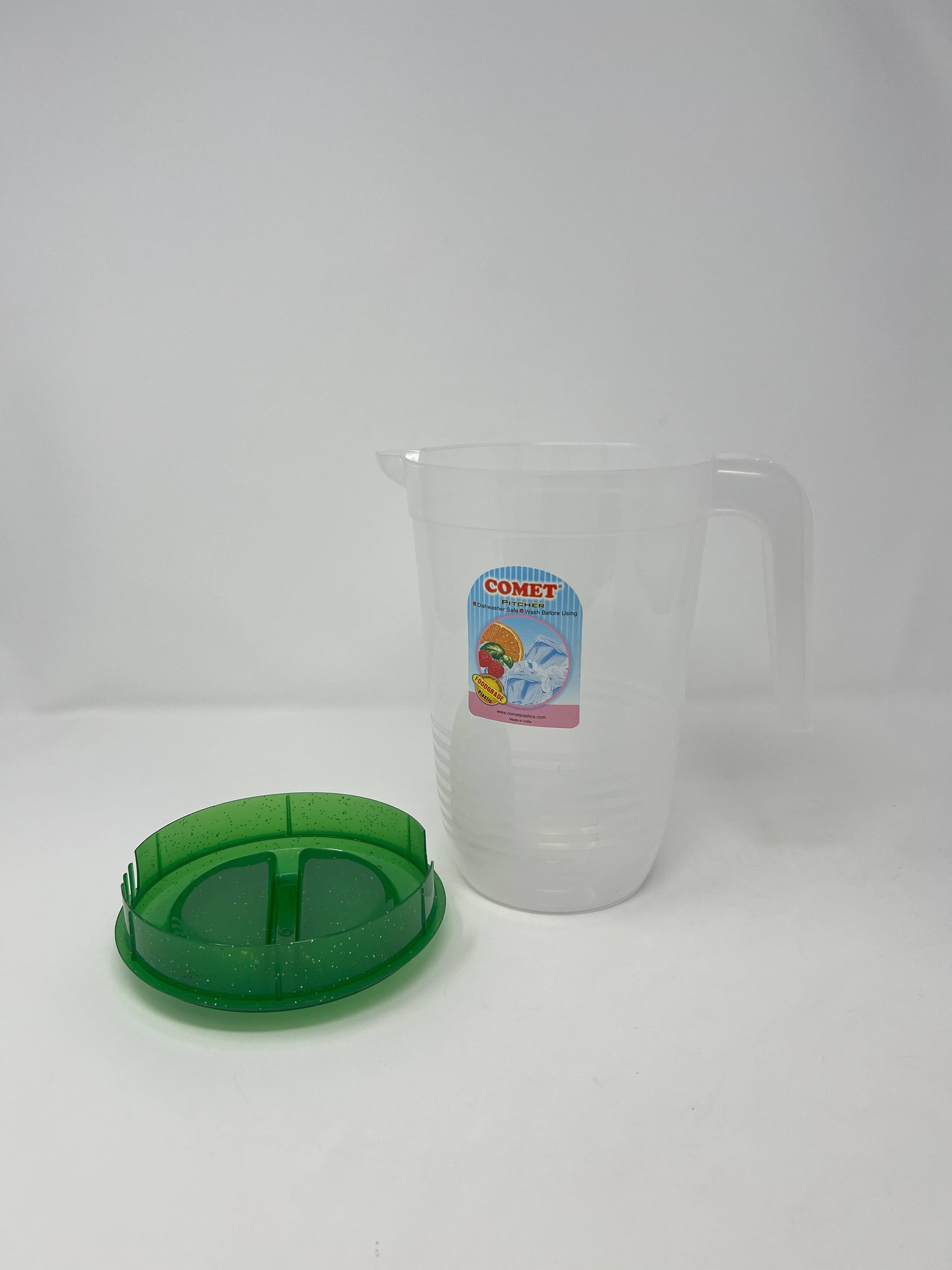 USA HomeMax - Wholesale Pitcher - 2.25Ltr Plastic Pitcher Clear Body Assorted Colors2