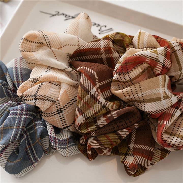 ACCITY - Wholesale Scrunchie - Women's - NEW CHECKERED PRINT SCRUNCHIES_CWAHA0352