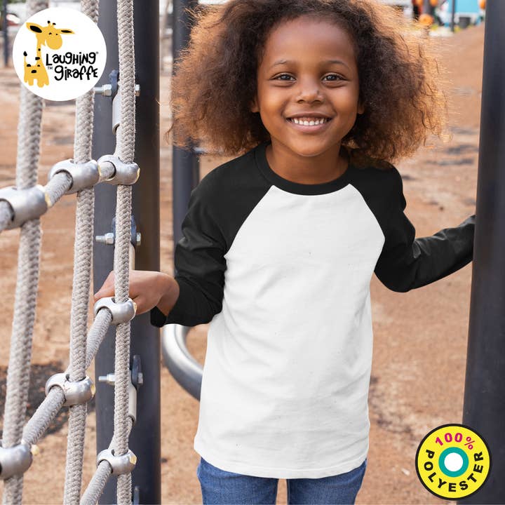 Laughing Giraffe - Wholesale T-shirt – Kids - Toddler & Kids Raglan Polyester Baseball Shirt Mix & Match6