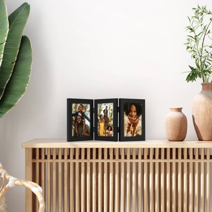 Black Americanflat Tri-Folding Picture Frame for wholesale on Faire4
