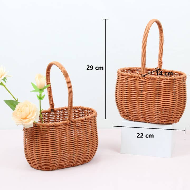 Elegant Design Supply - Wholesale Basket - Cute Small Flower Plastic Woven Imitation Basket1