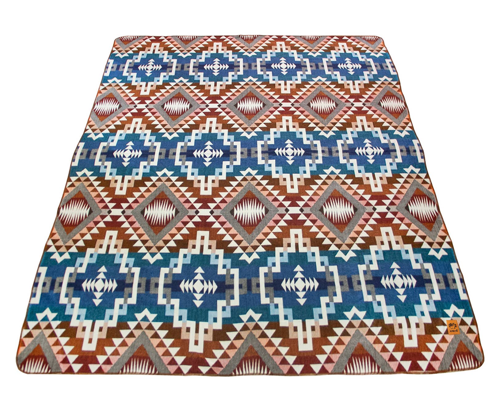 Alpakitas - Wholesale Throw Blanket - Alpakitas Wool Blanket | Ancestral Design (Orange & Blue))3