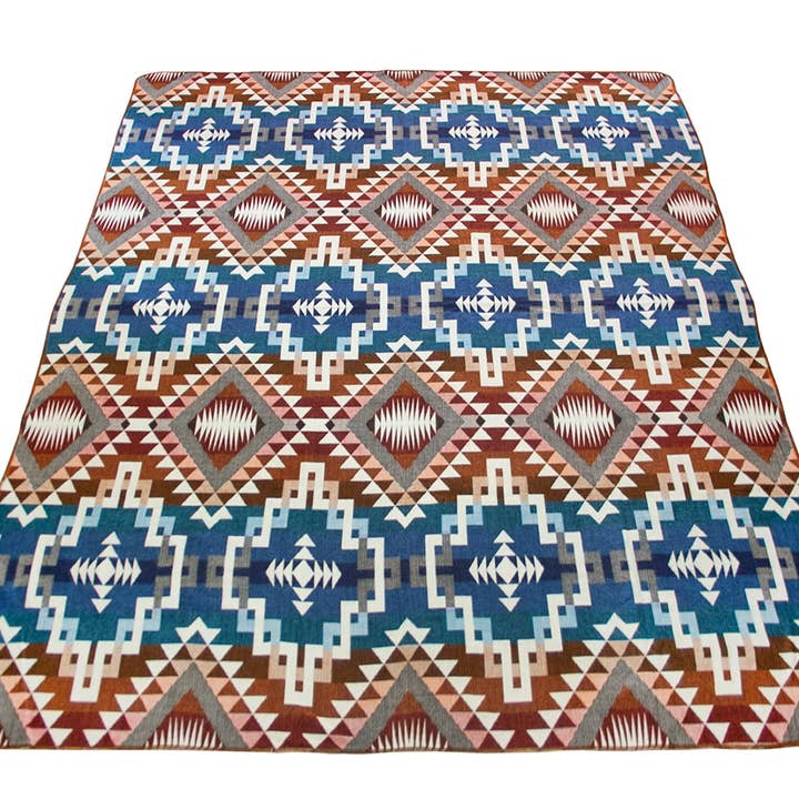 Alpakitas - Wholesale Throw Blanket - Alpakitas Wool Blanket | Ancestral Design (Orange & Blue))3