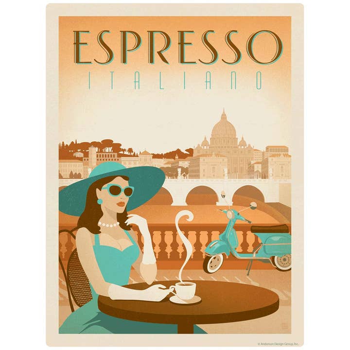 Espresso Italiano Italian Coffee Wall Decal for wholesale by RetroPlanet