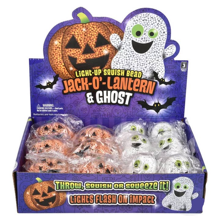 Holiday Farm - Wholesale Light-Up Toy - Kids & Baby - Christmas Ghost Squishy Bead Light Up Kids Toys- In Bulk