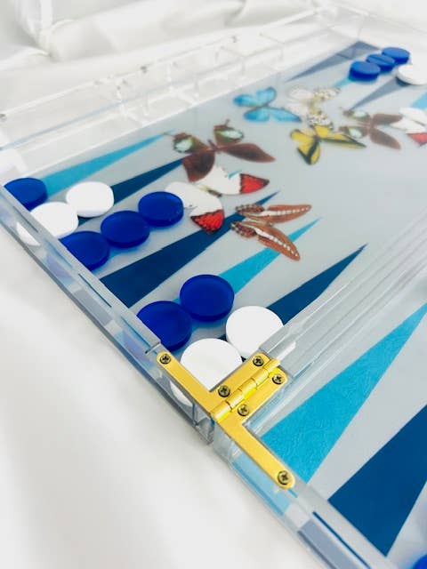 Maven Home - Wholesale Board Game - Game, Backgammon- Grey Butterfly3