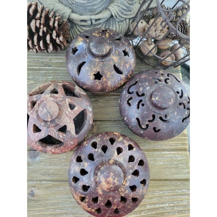 Soapstone Multi Burner, Charcoal Burner, Incense holder for wholesale by My Magic Place Shop