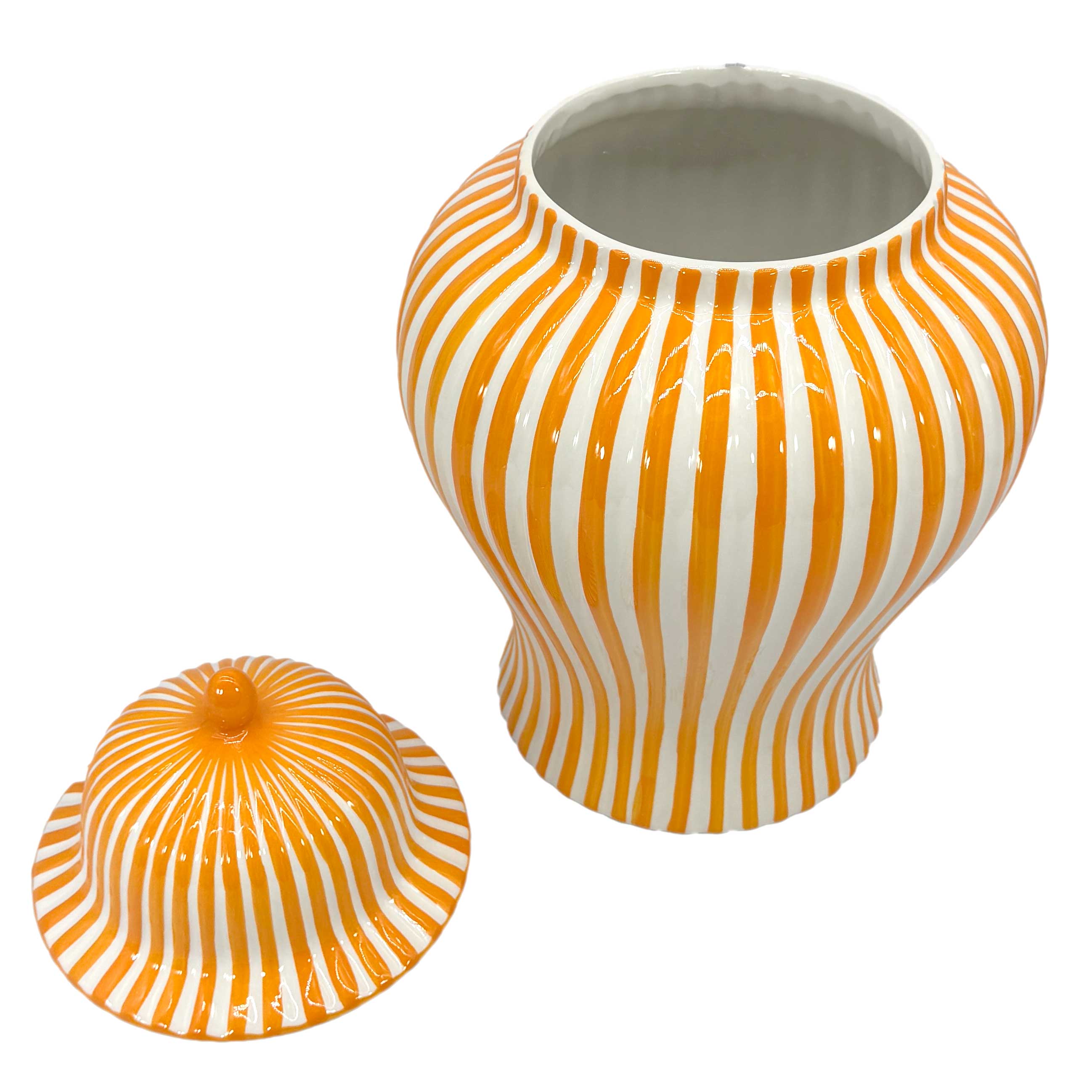 Galt International Company - Wholesale Vase - Candy Cane Striped Ceramic Vase 18"15