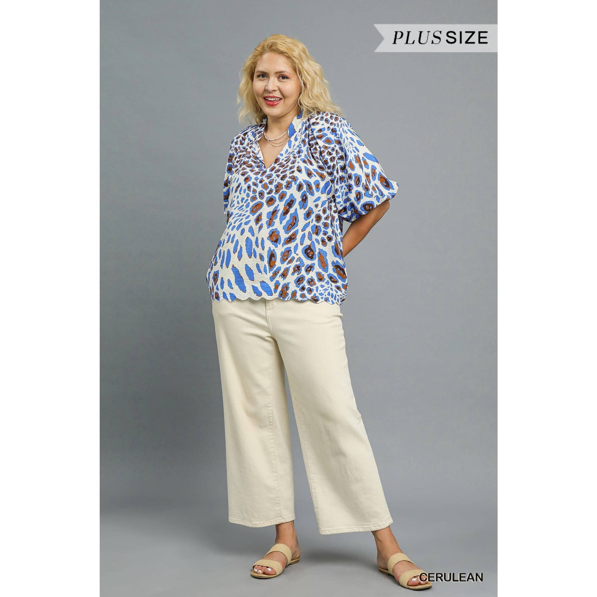 STYLE USA - Wholesale Shirt - Women's - PLUS Animal Print V-Neck Blouse3