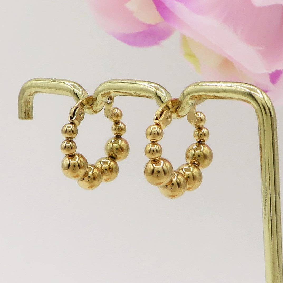 Daemon srls - Wholesale Hoop Earrings - JOSIE hoops - ACCIAIO INOSSIDABILE -  Orecchini a cerchio con pallini4