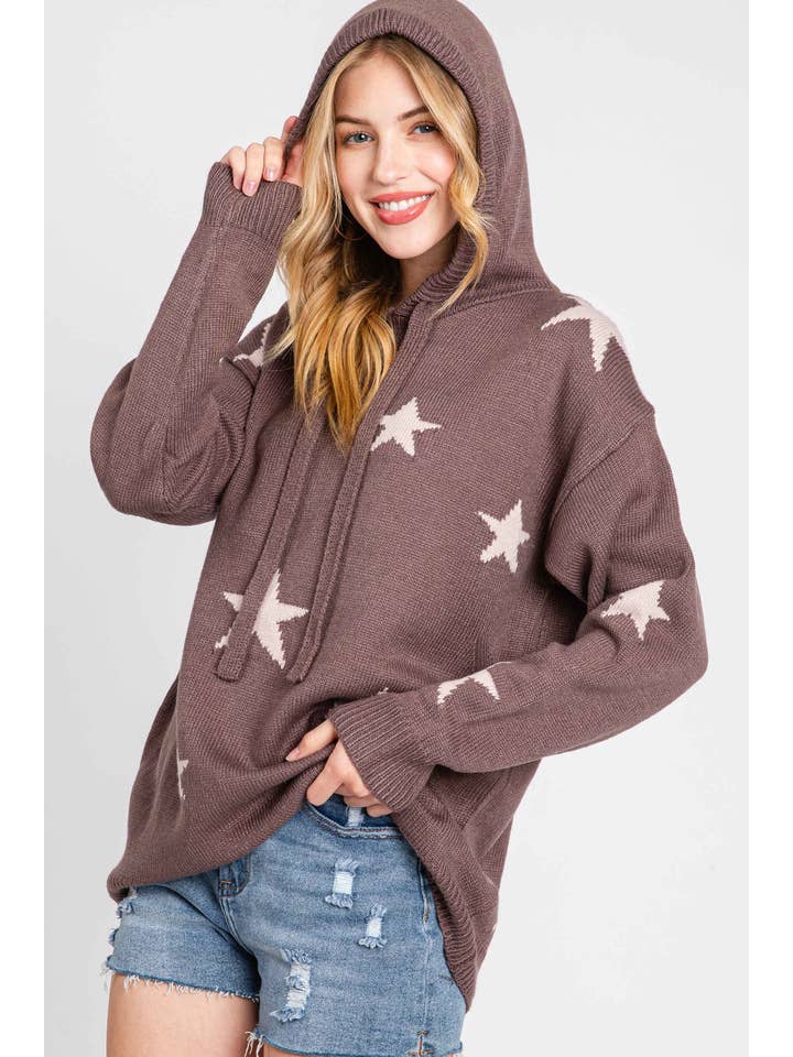 Brown Hoodie Sweater Top 3463SW for wholesale on Faire5