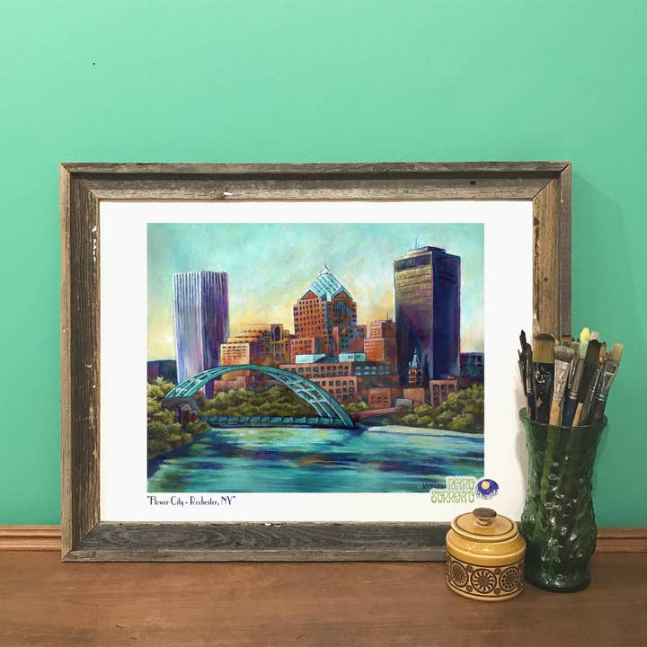 Retro Sorrento – Großhandel Kunstdruck – Rochester, NY - Skyline der Blumenstadt3