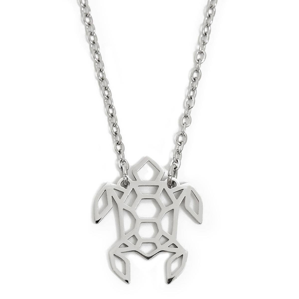 Annie Oak - Venta al por mayor Collares con colgantes/abalorios - Collar Turtle Geometric Plata1