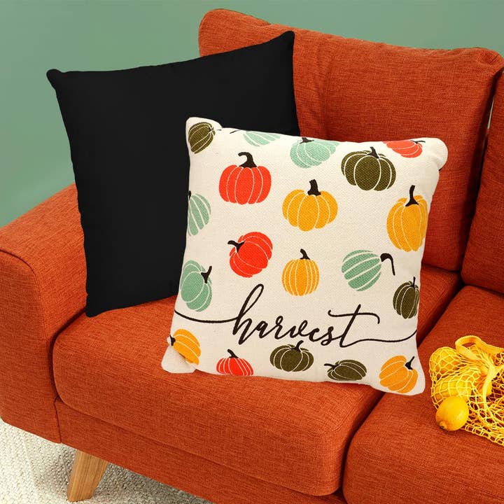 Harvest Message Pumpkin Pattern Pillow / Cushion for wholesale by Sensibling Corp.