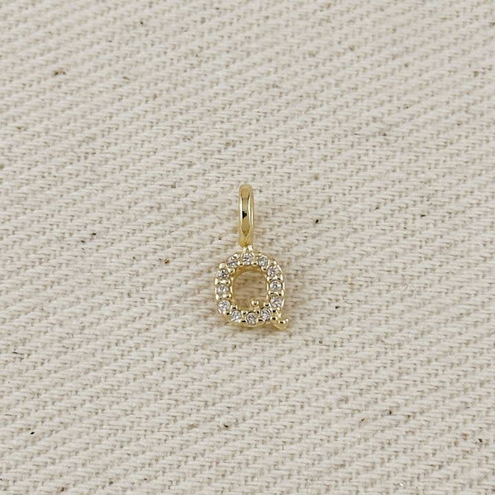 GoldFi - Wholesale Individual charm/pendant - 18k Gold filled Micro CZ Initial Letter Charm21