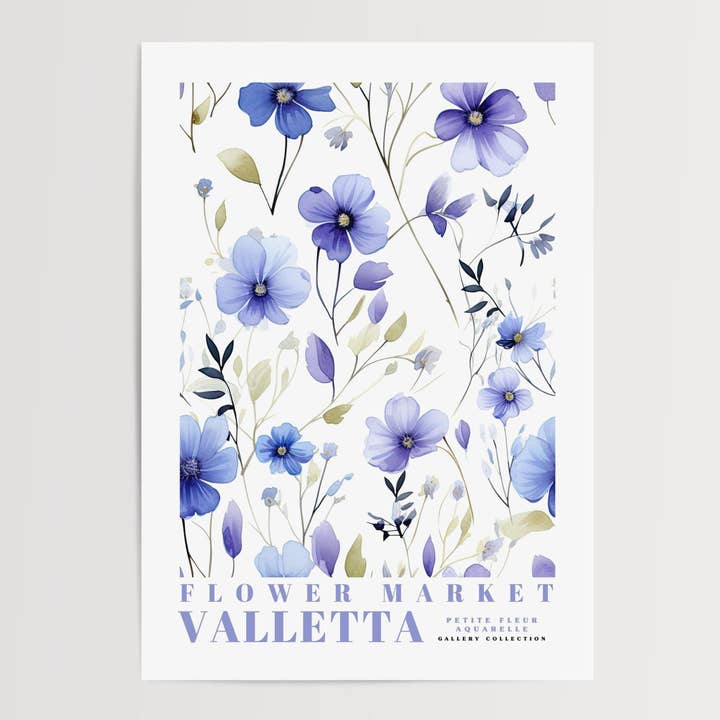 Affiche du marché aux fleurs de La Valette pour la vente par Enchanted Sights