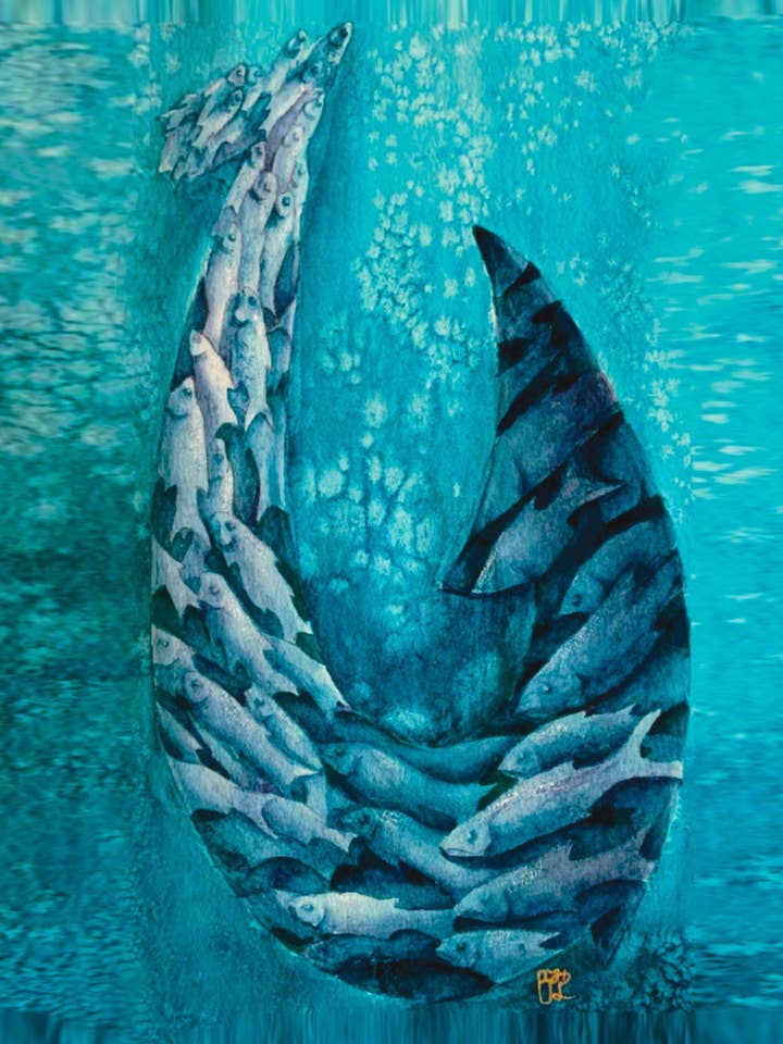 Impression Fish Hook pour la vente par B. Miyo Art