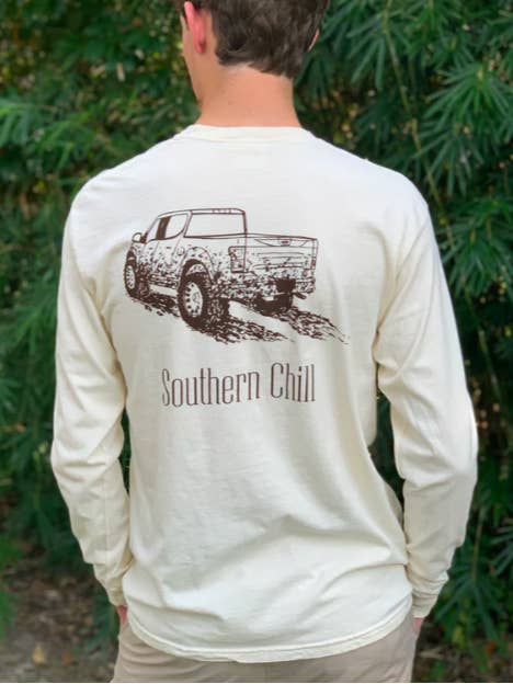 Mud Truck Long Sleeve Tee - Ivory for wholesale by Southern Chill