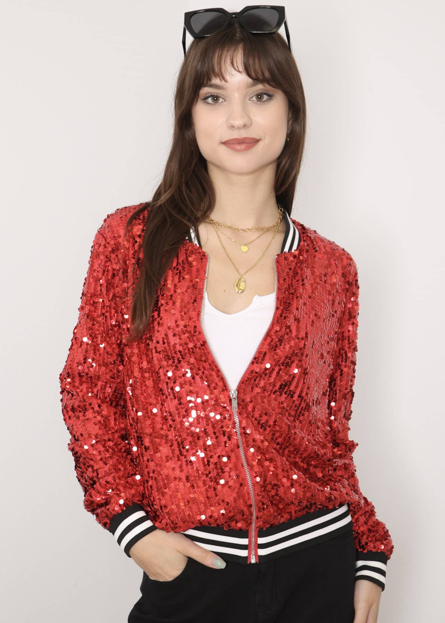 Anna Kaci Wholesale - Vente Bombers – femme - Blouson aviateur zippé à sequins105