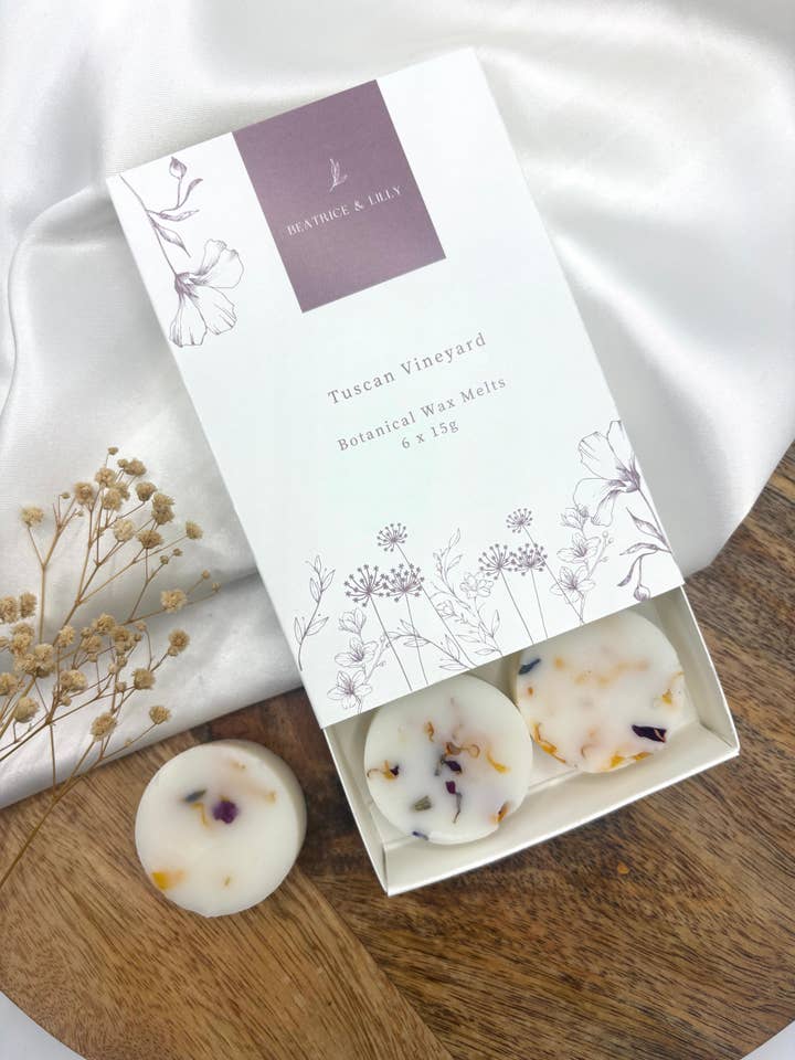 Tuscan Vineyard Botanical Wax Melts, Boxed, 90g for wholesale by Beatrice & Lilly