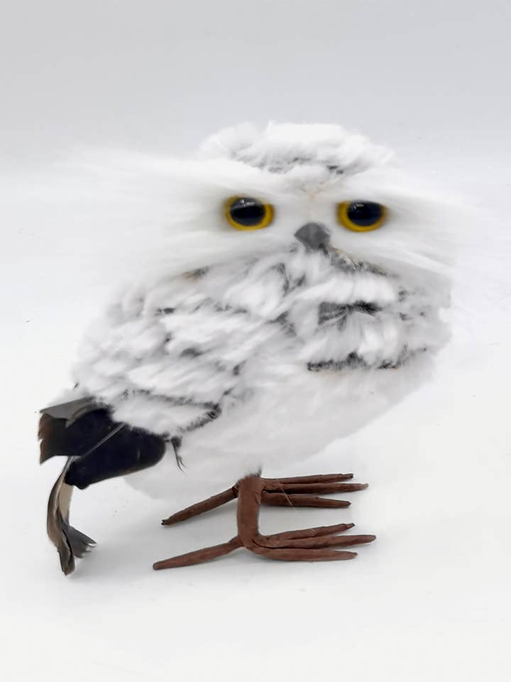 6" Spotted Tabletop Snow Owl for wholesale by WORTH IMPORTS