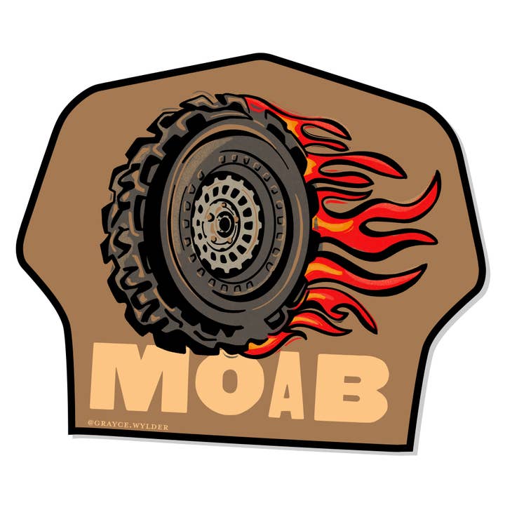 Moab Offroad Tire Sticker for wholesale by Grayce Wylder Creative Co