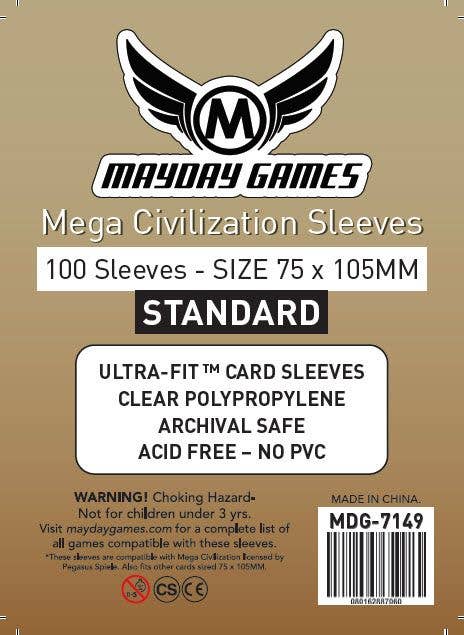 Mayday Games - Wholesale Card Game - Standard Mega Civilization Sleeves (75 x 105 MM)0