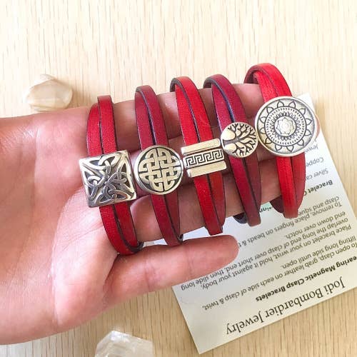 The Essence of Silver - Wholesale Bangle Bracelet - Women's Celtic Leather Bracelet8