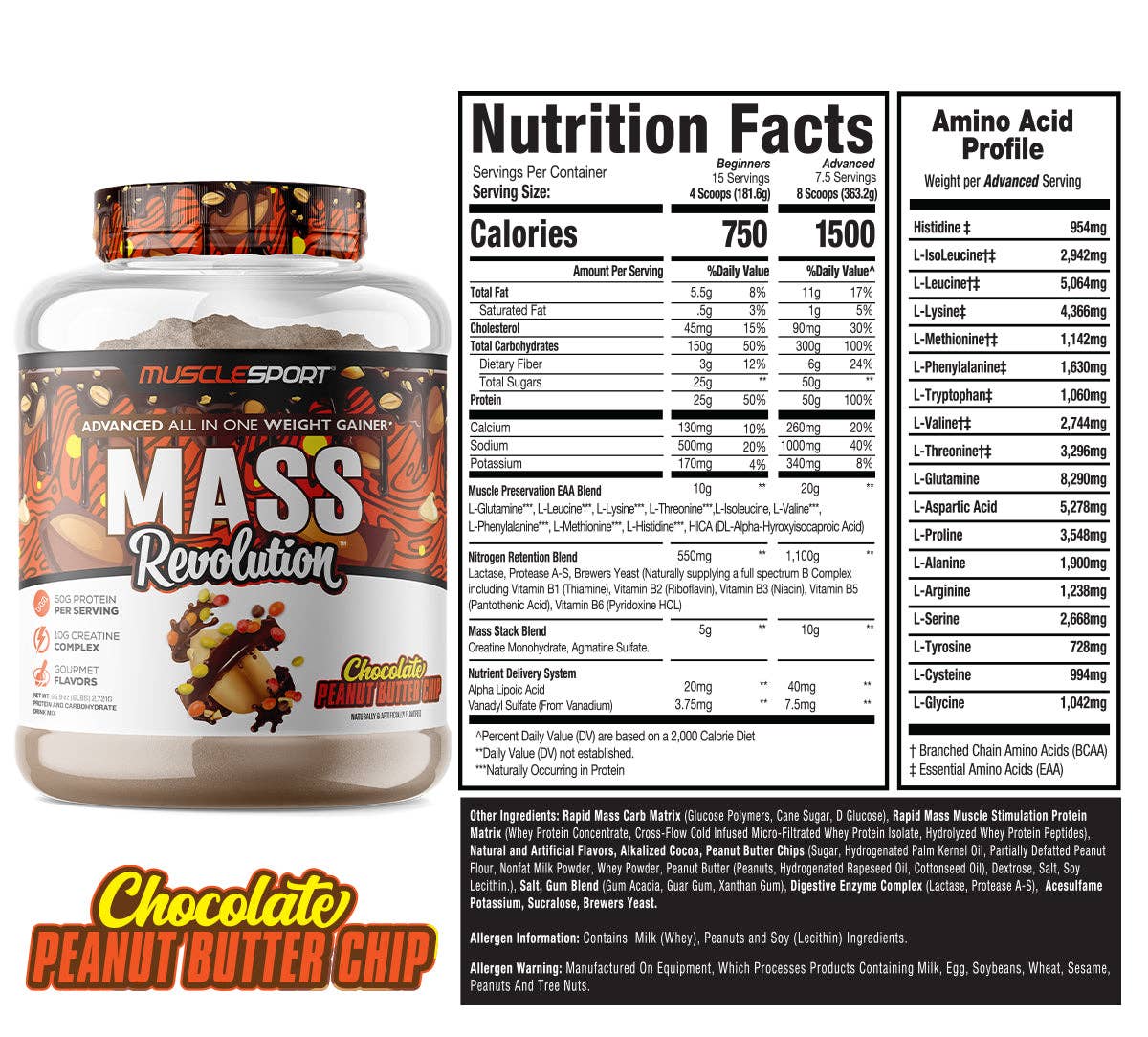 MuscleSport - Wholesale Protein/Superfood Powder - Mass Revolution™ Mass Gainer 6lb8