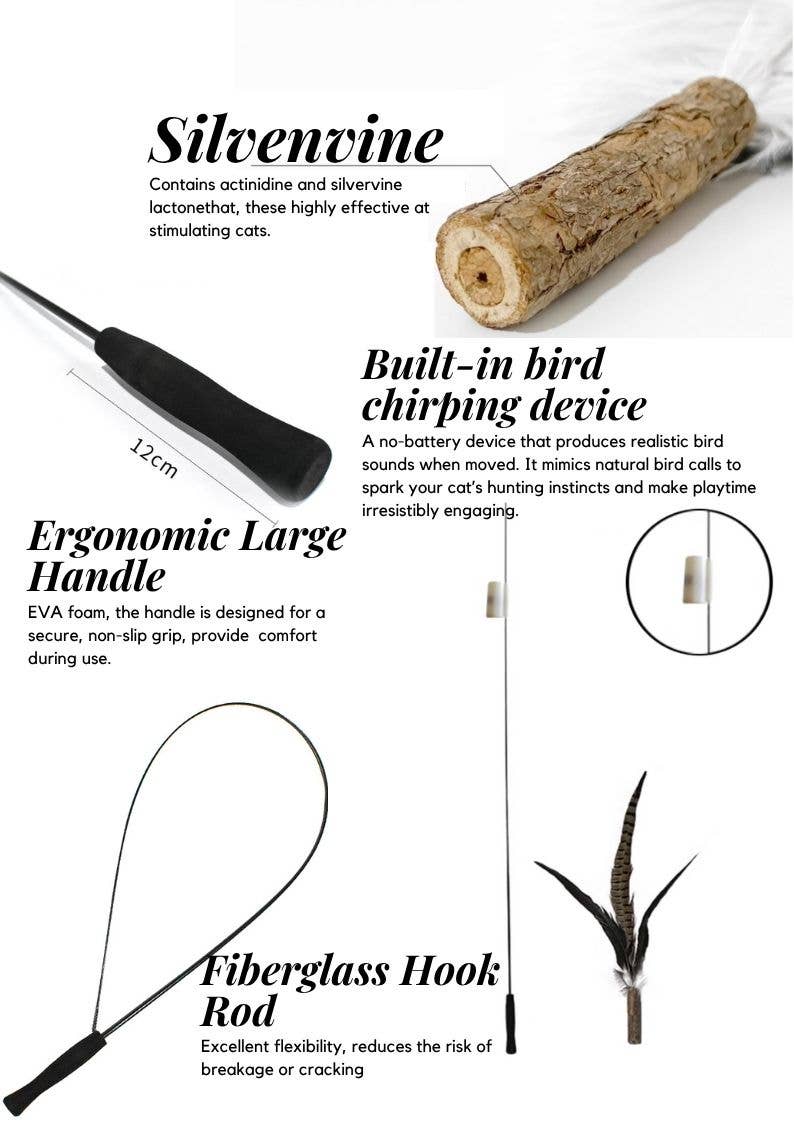 CATWANT – Brinquedo - Gato por atacado – Teaser Extra Longo Substituível - Nova Edição Chilreante12